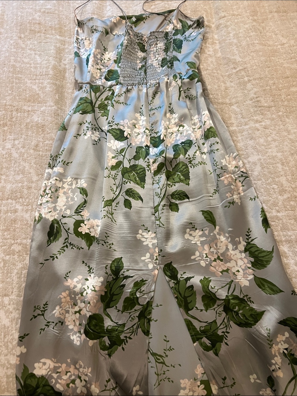 Reformation Sage Green Floral Slip Dress - Picture 2 of 3